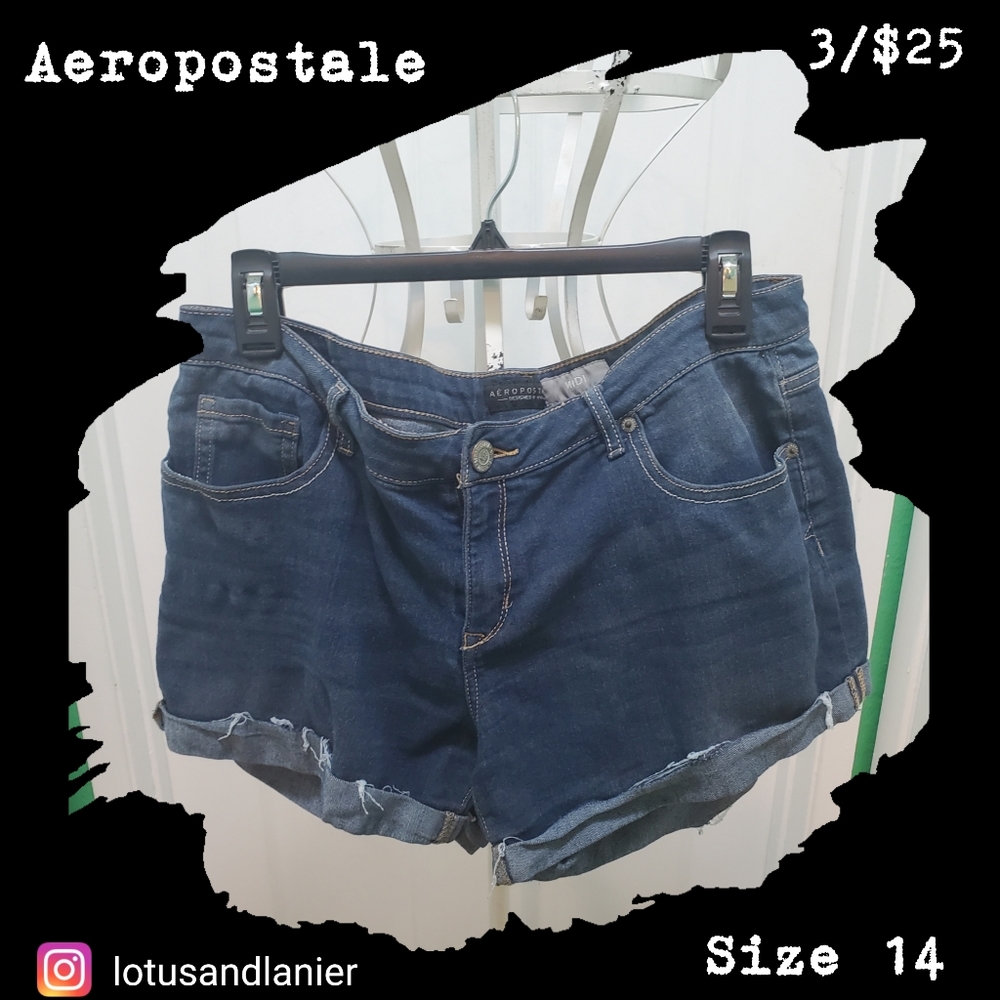 Aeropostale Midi Denim Shorts Sz 14   3/$25